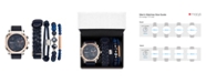 American Exchange Men's Navy/Rose Gold Analog Quartz Watch And Stackable Gift Set